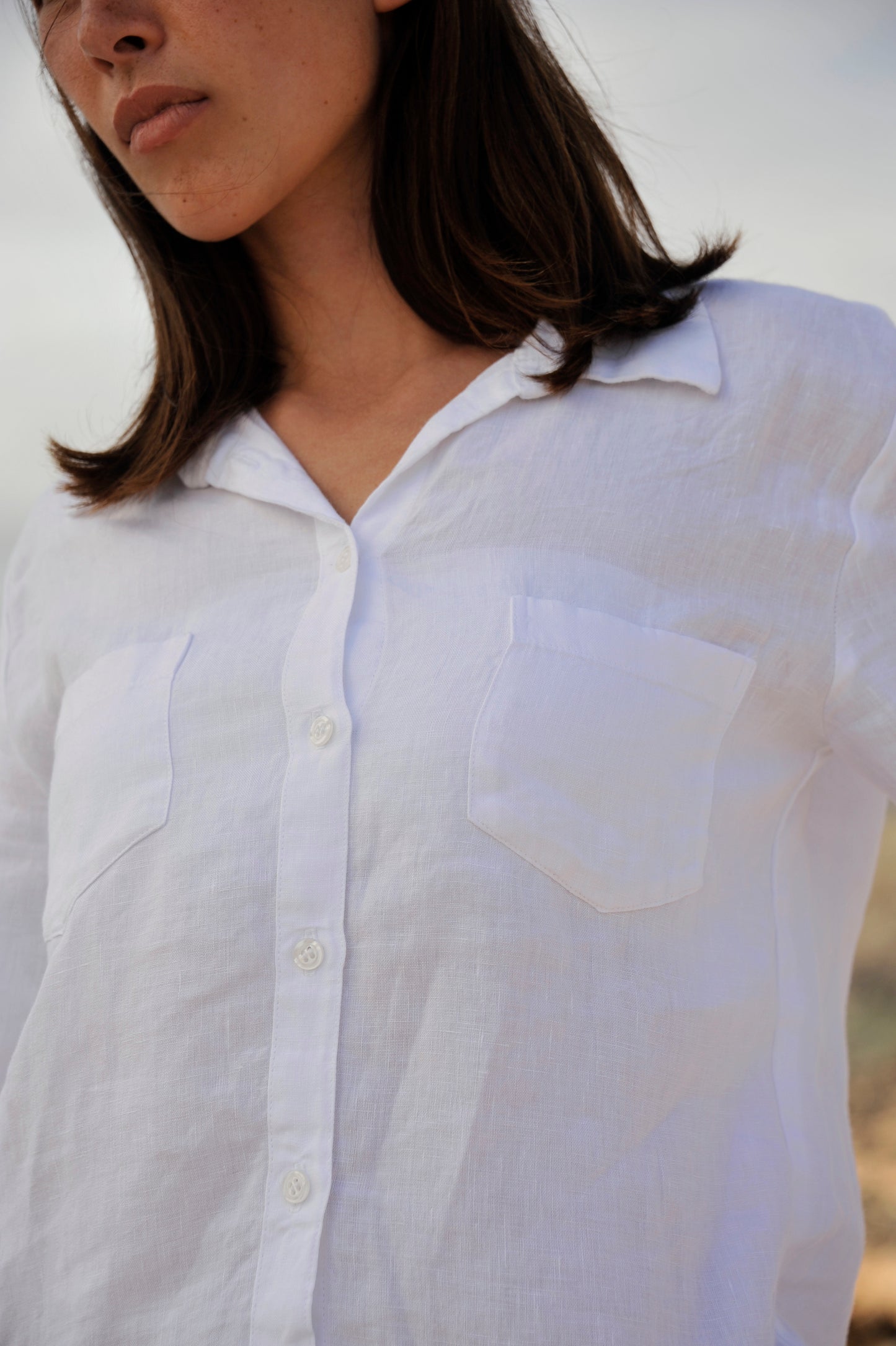 Long Sleeve Linen Women Shirt