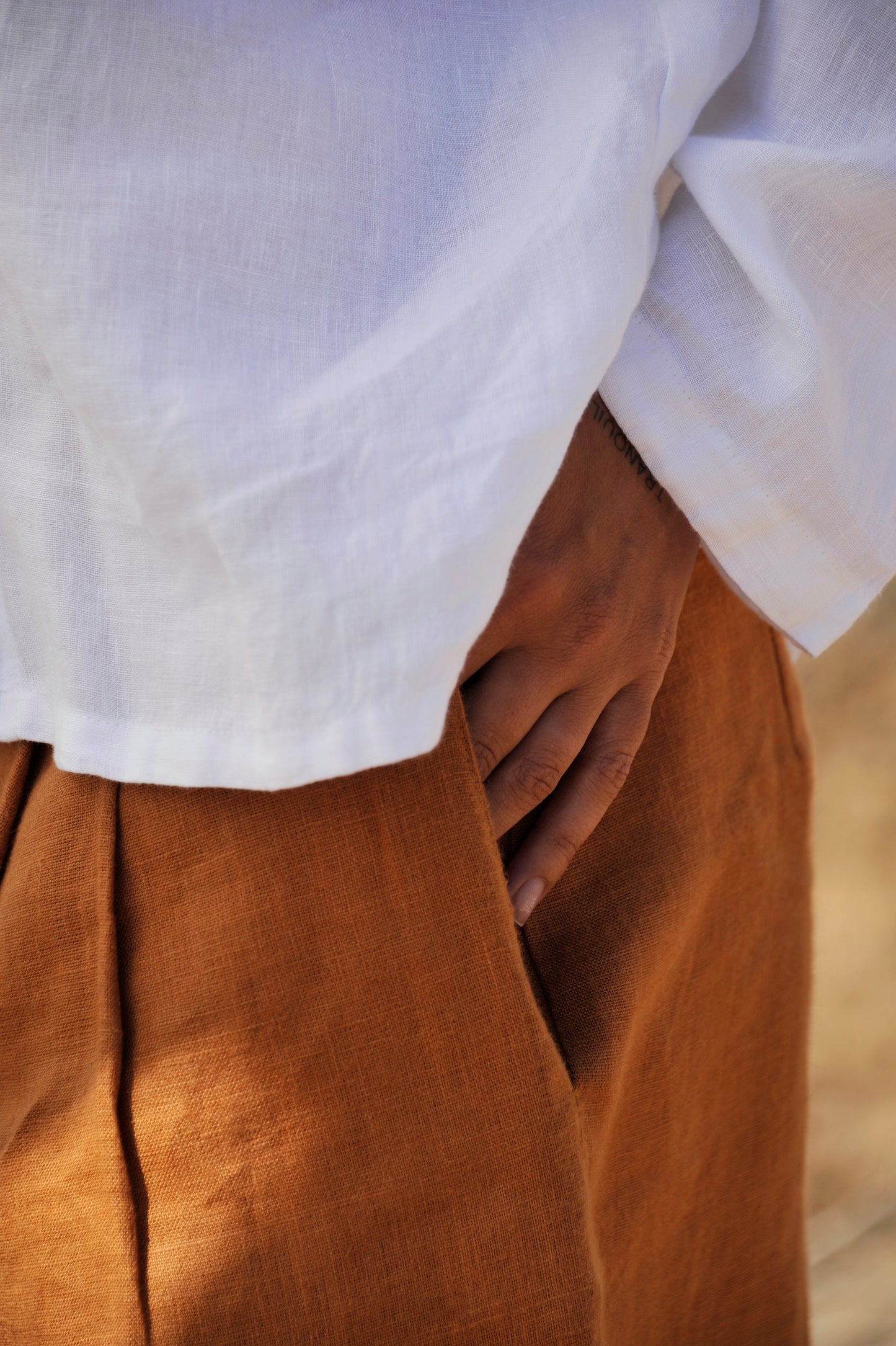 Linen Woman Shorts Skirt