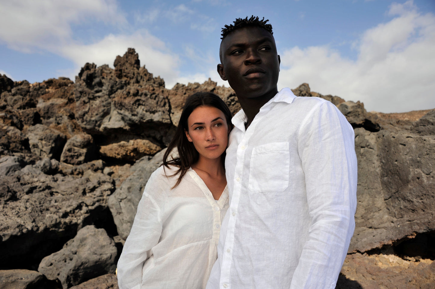 Long Sleeve White Linen Man Shirt