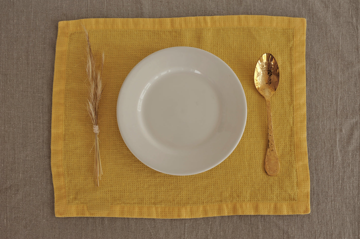 Placemats set Small Waffle Wave Yellow