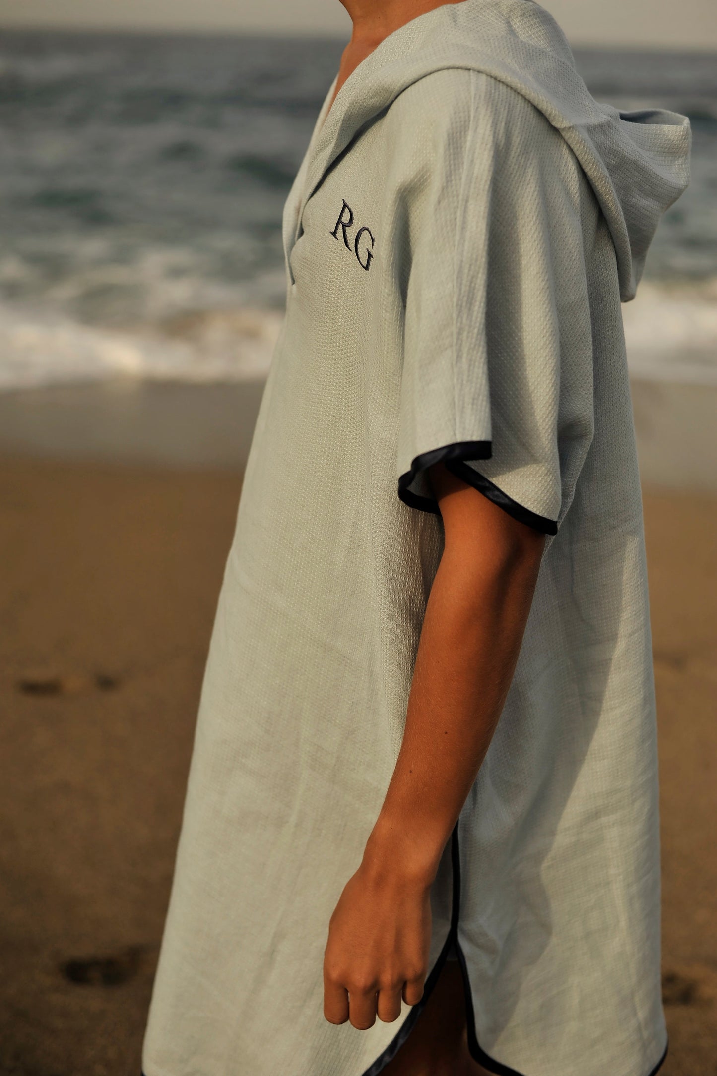 Linen Small Waffle Beach Poncho