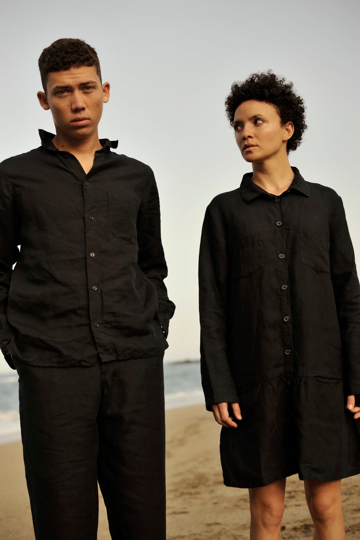 Long Sleeve Linen Shirt / Dress - 40 Colors