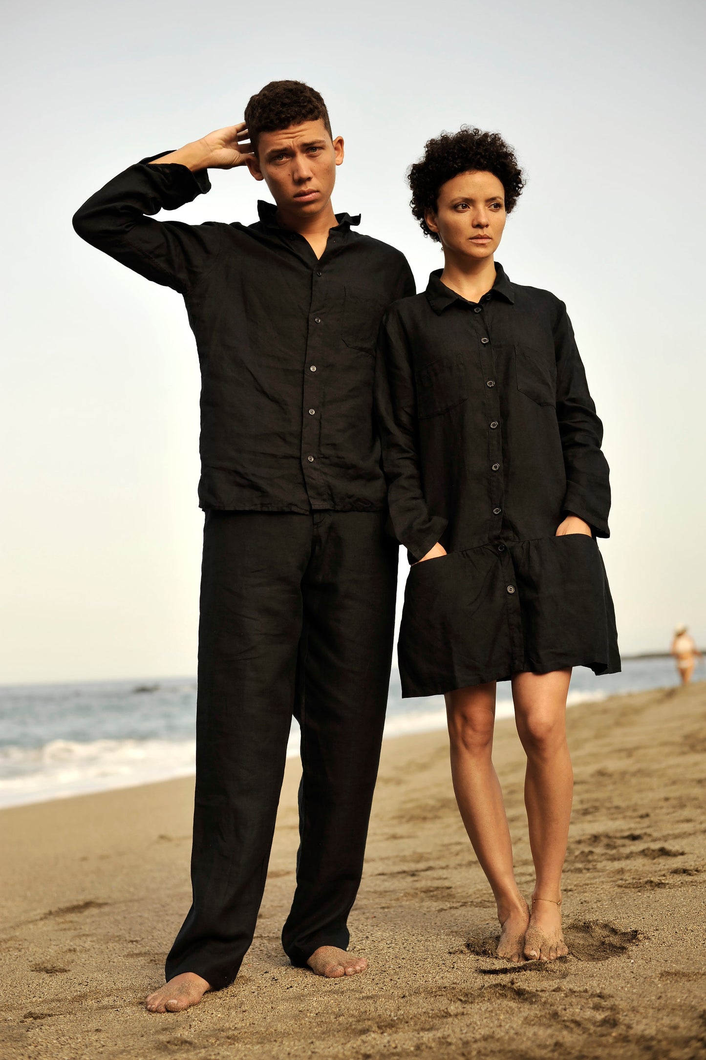 Long Sleeve Linen Shirt / Dress - 40 Colors