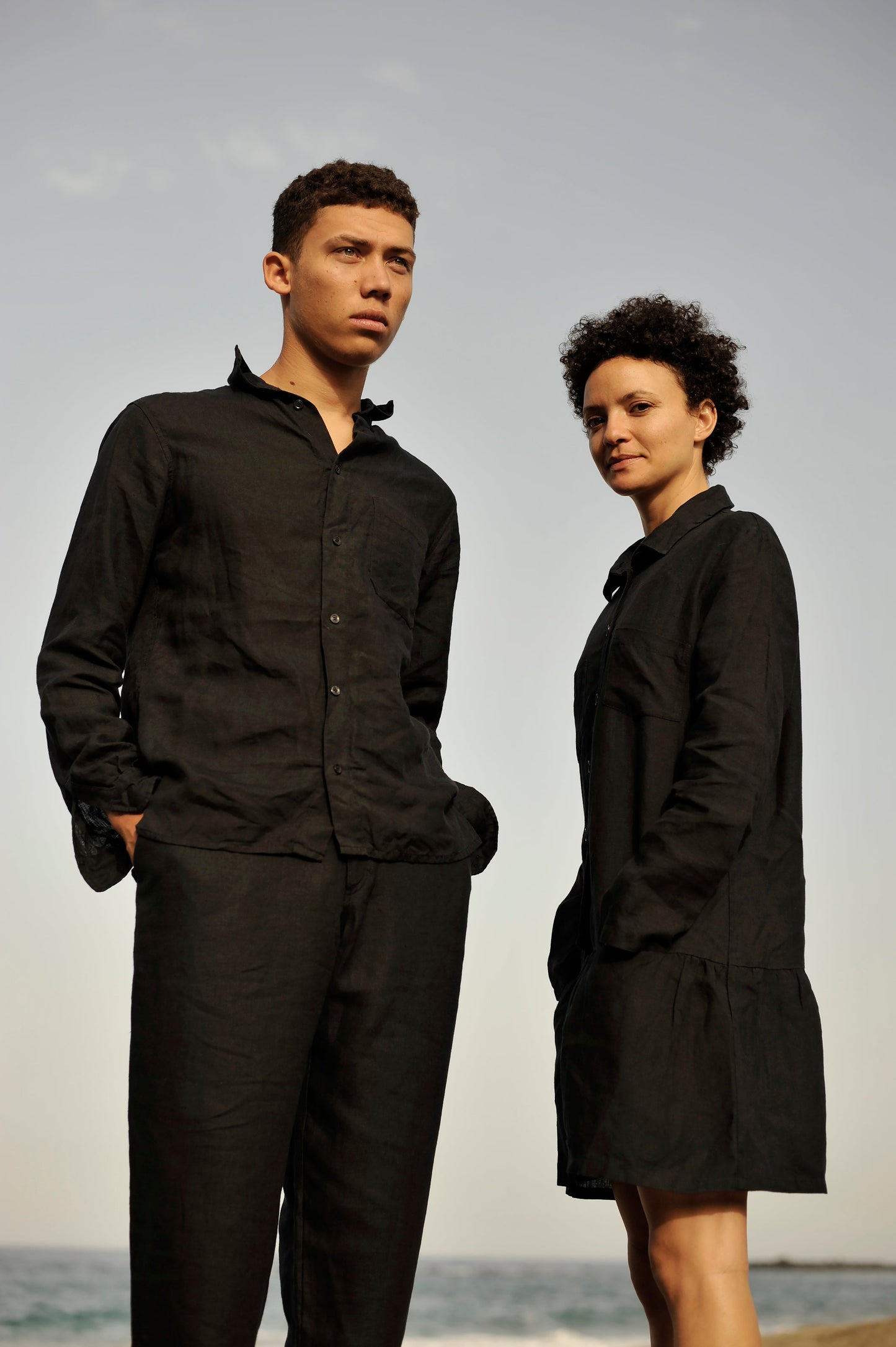 Long Sleeve Linen Shirt / Dress - 40 Colors