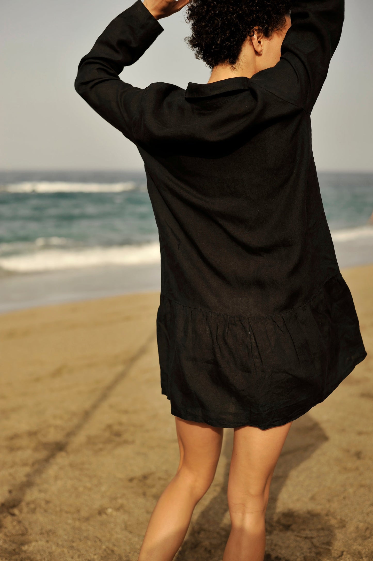 Long Sleeve Linen Shirt / Dress - 40 Colors