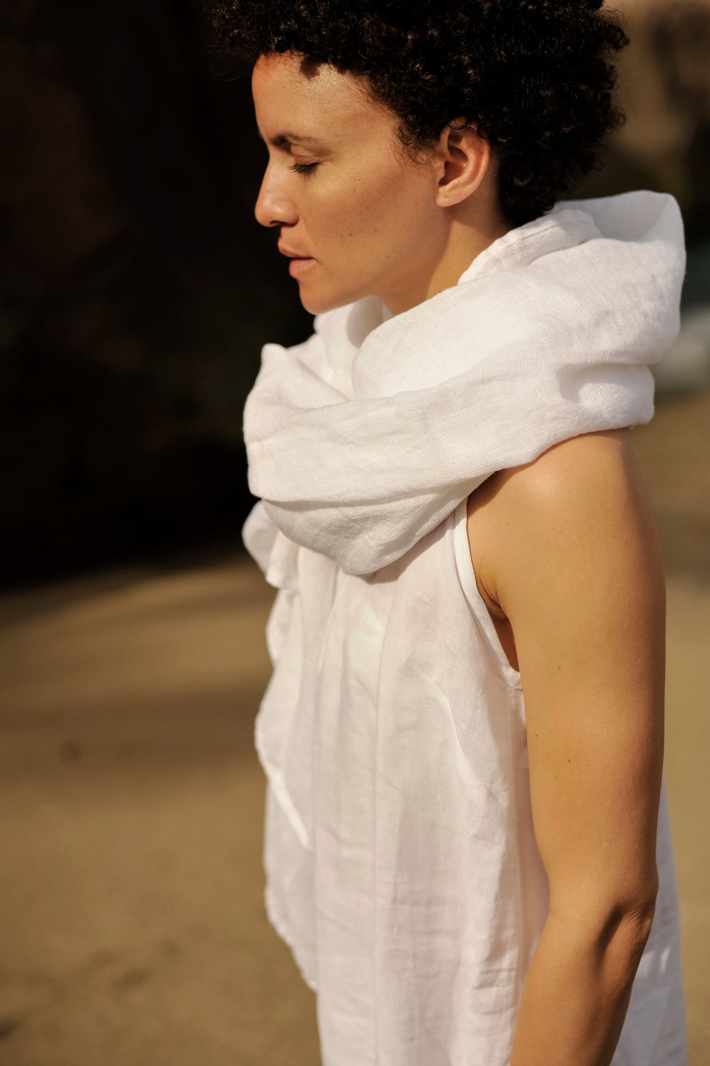 Linen Scarf White