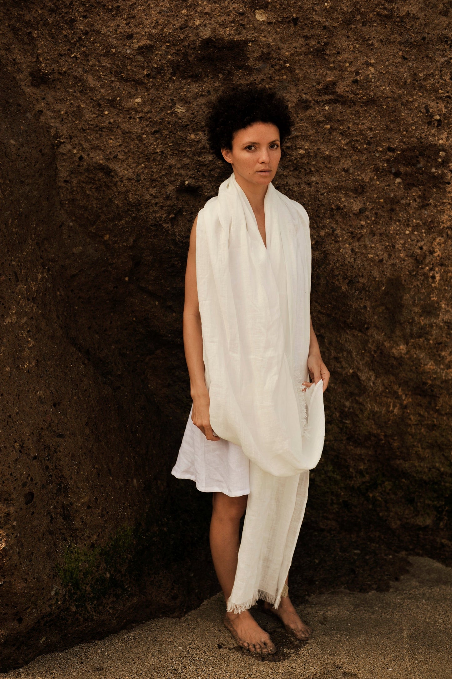 Linen Scarf White