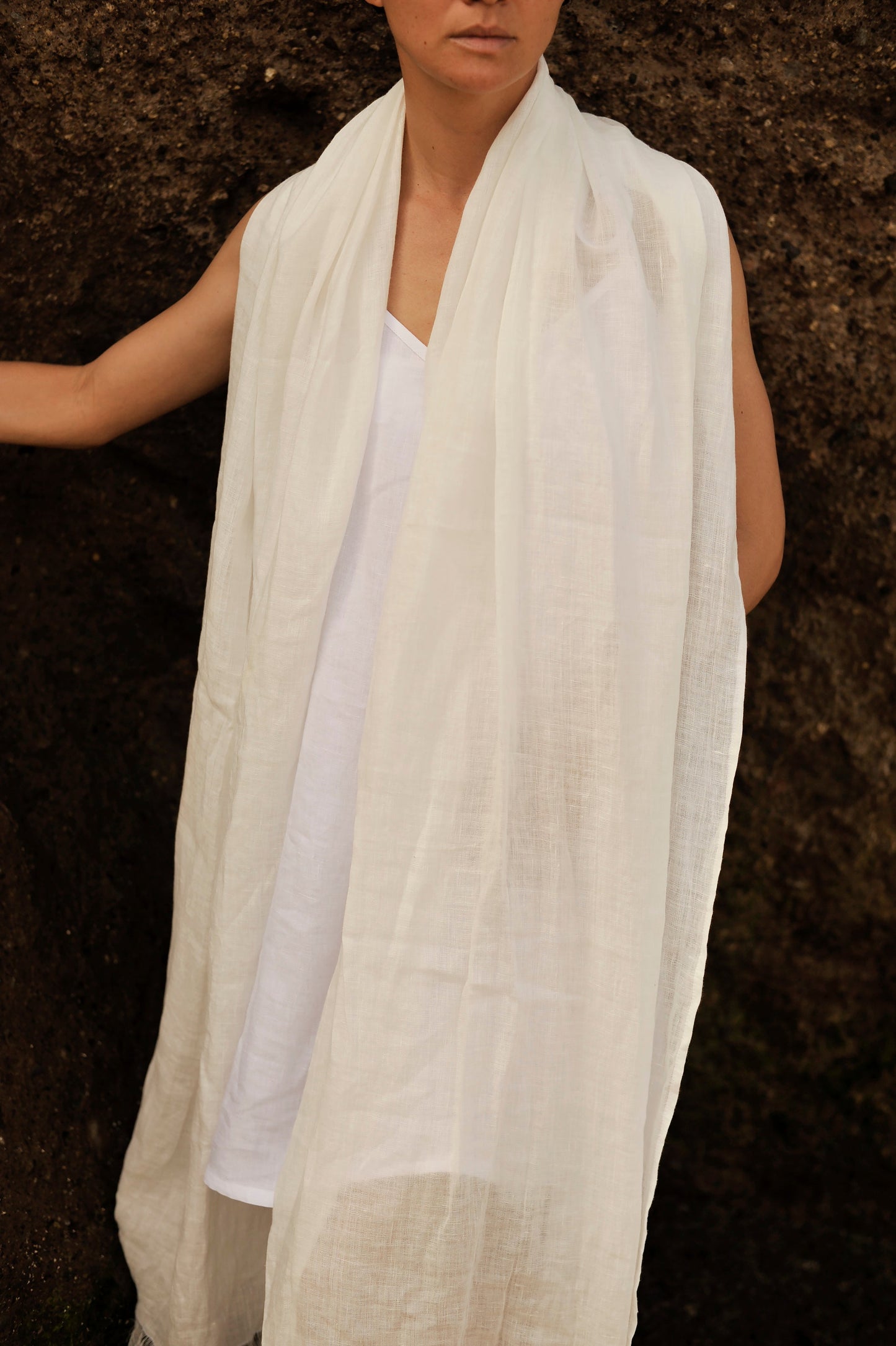 Linen Scarf White