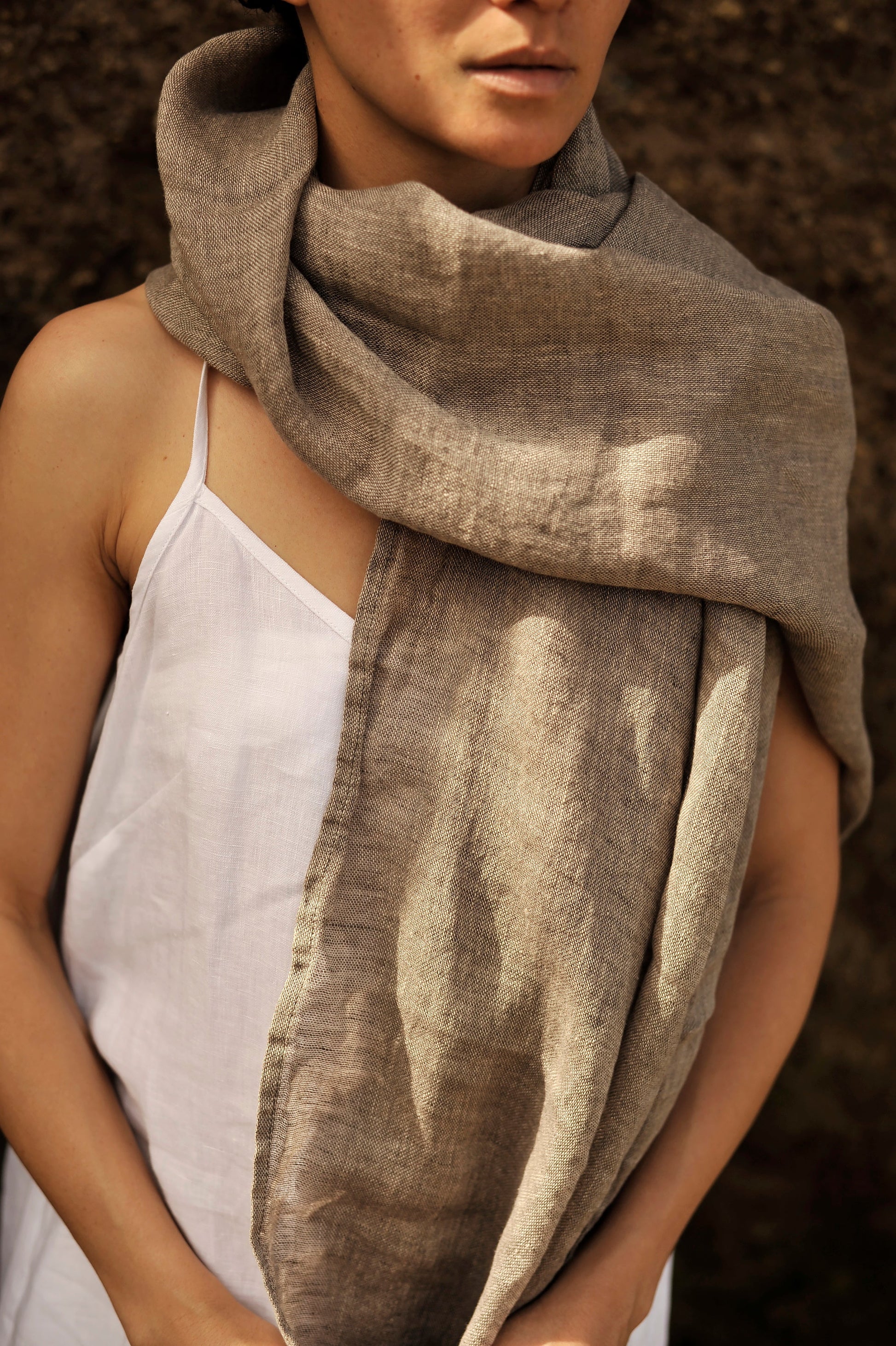 Gray Linen Scarf & Shawl Sewing Fiesta