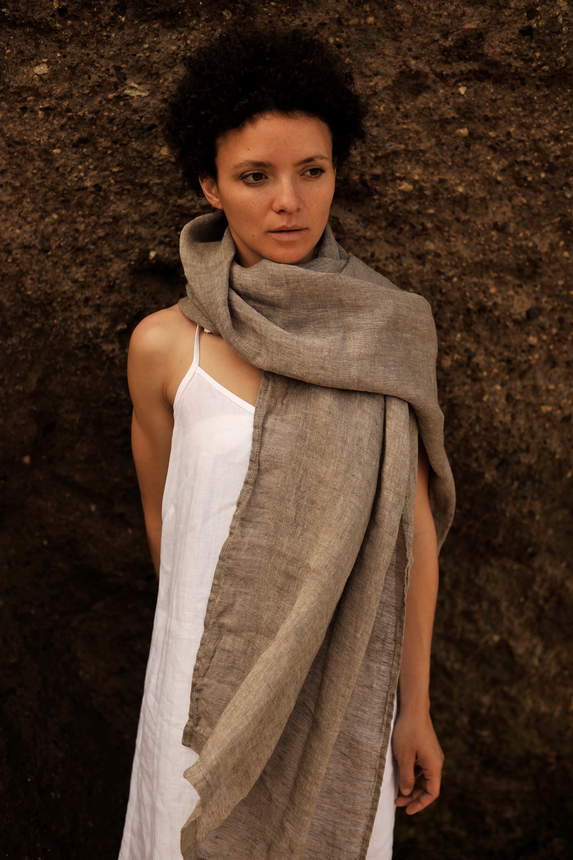 Gray Linen Scarf & Shawl Sewing Fiesta