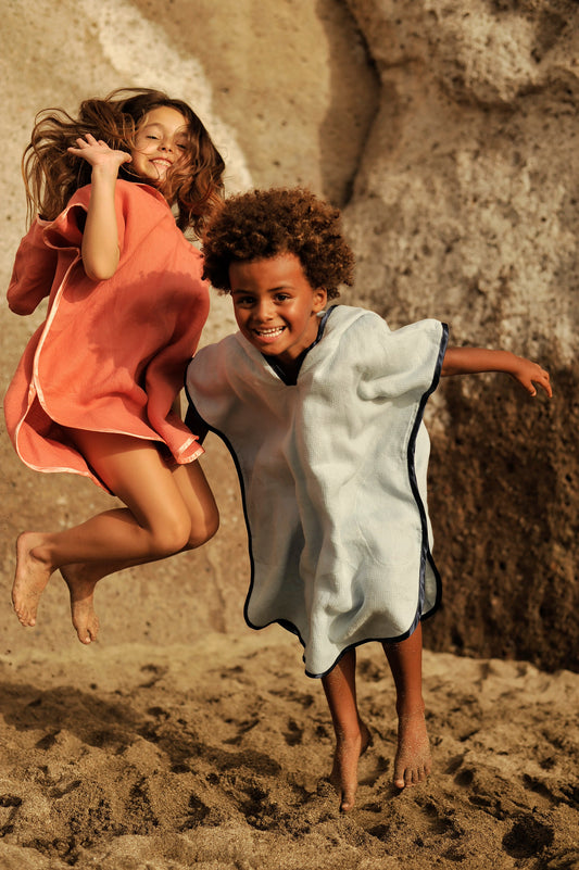 Kids Linen Beach Poncho