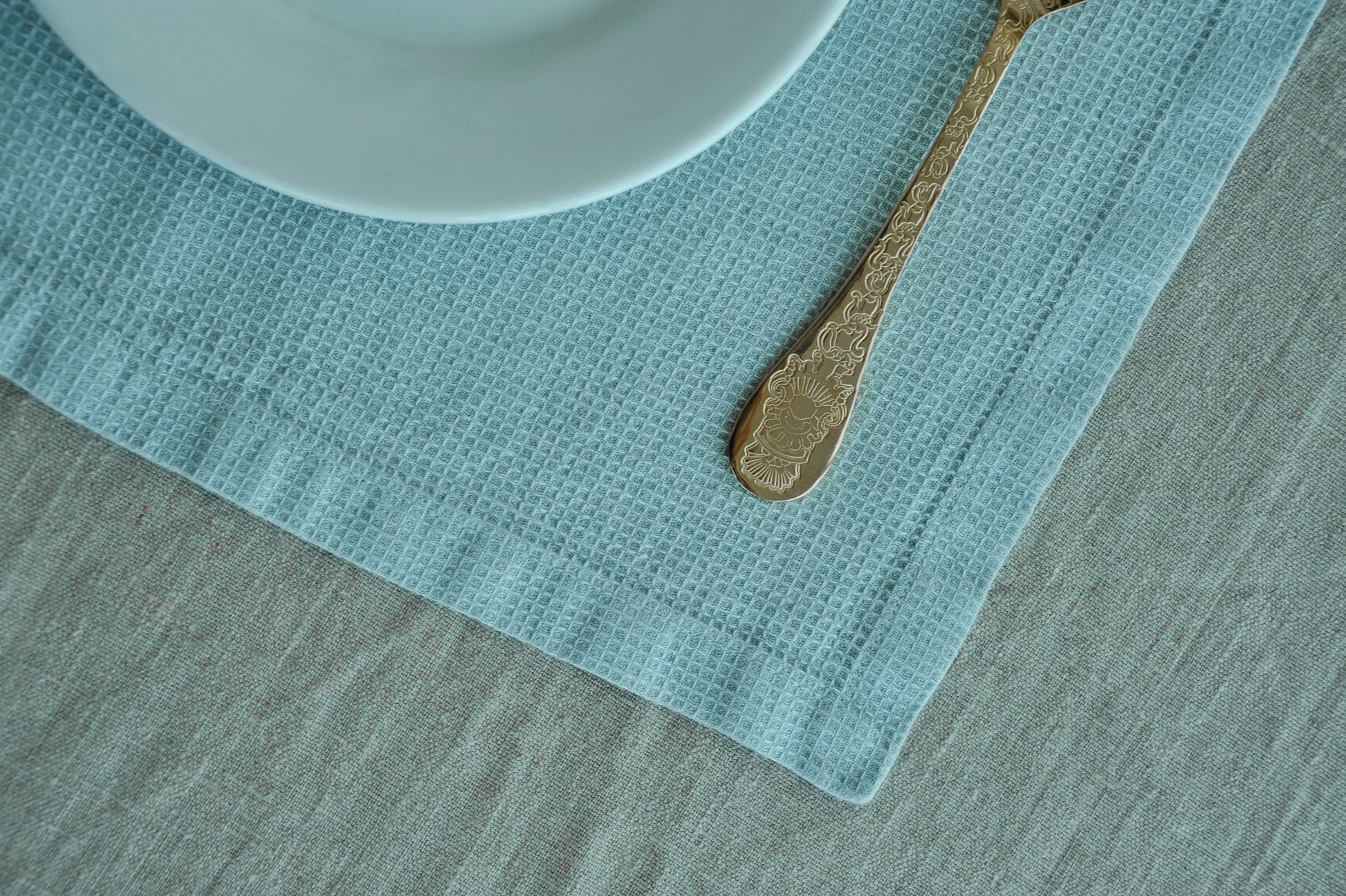 Placemats set Small Waffle Wave Light blue Sewing Fiesta