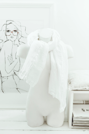 Linen Scarf White