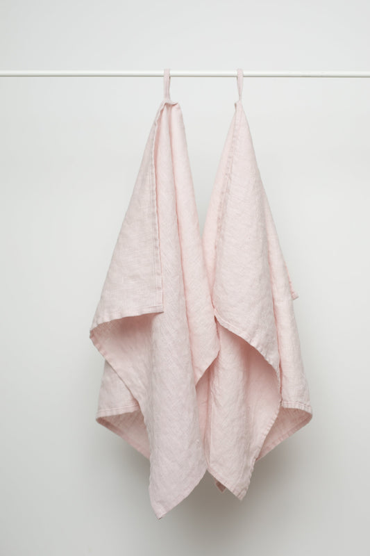 Kitchen Towels Set Rustic Pink