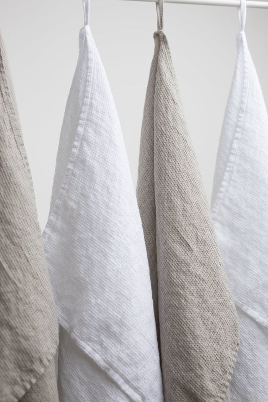 Linen small waffle kitchen towel