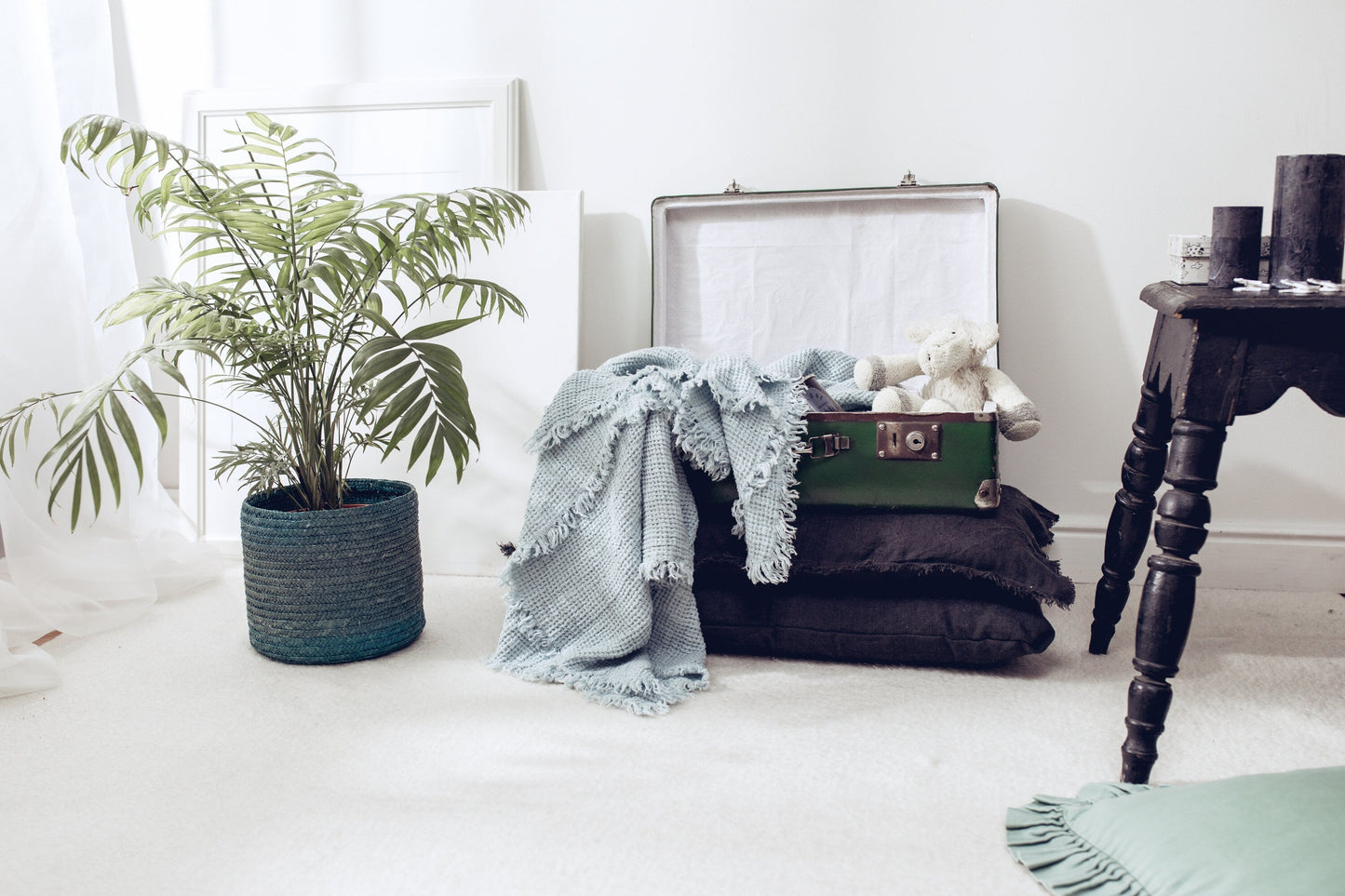 Linen kids blanket Light Blue Sewing Fiesta