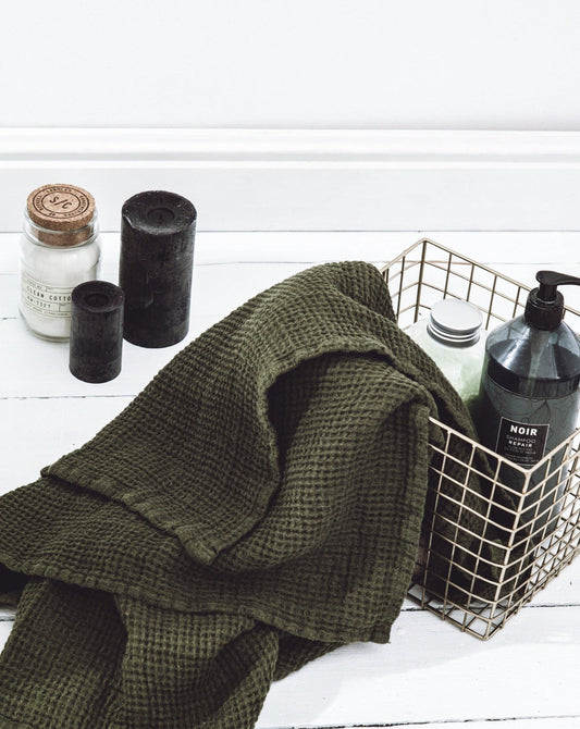 Linen Bath Towel Green (Moos)