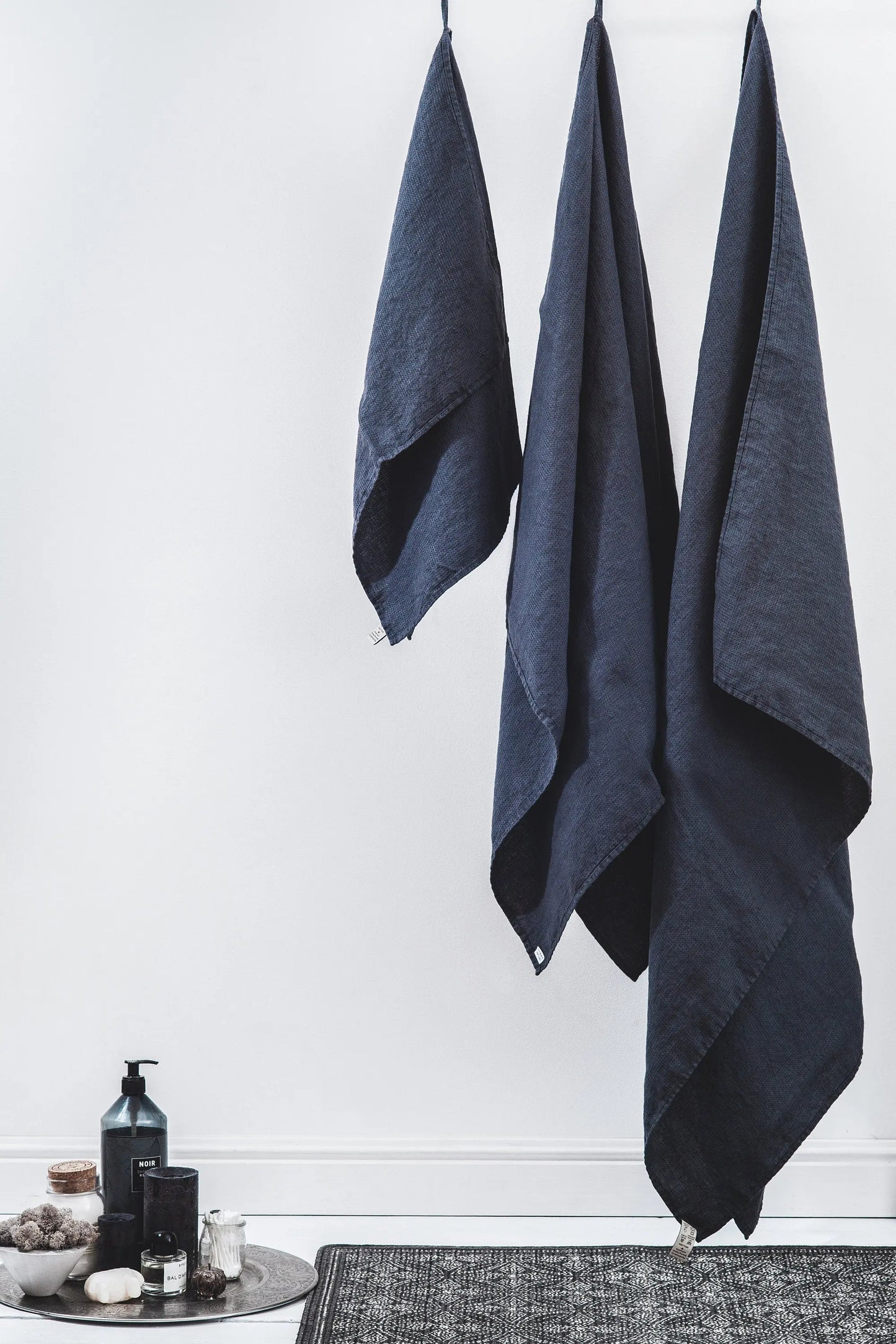 Linen Waffle Travel Towel Grey