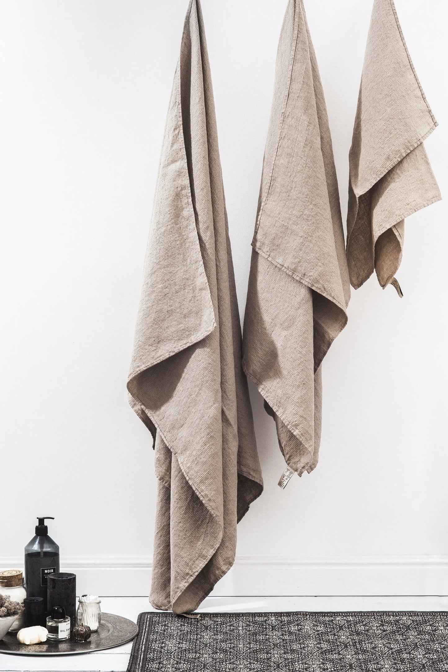 Linen Waffle Travel Towel Natural linen