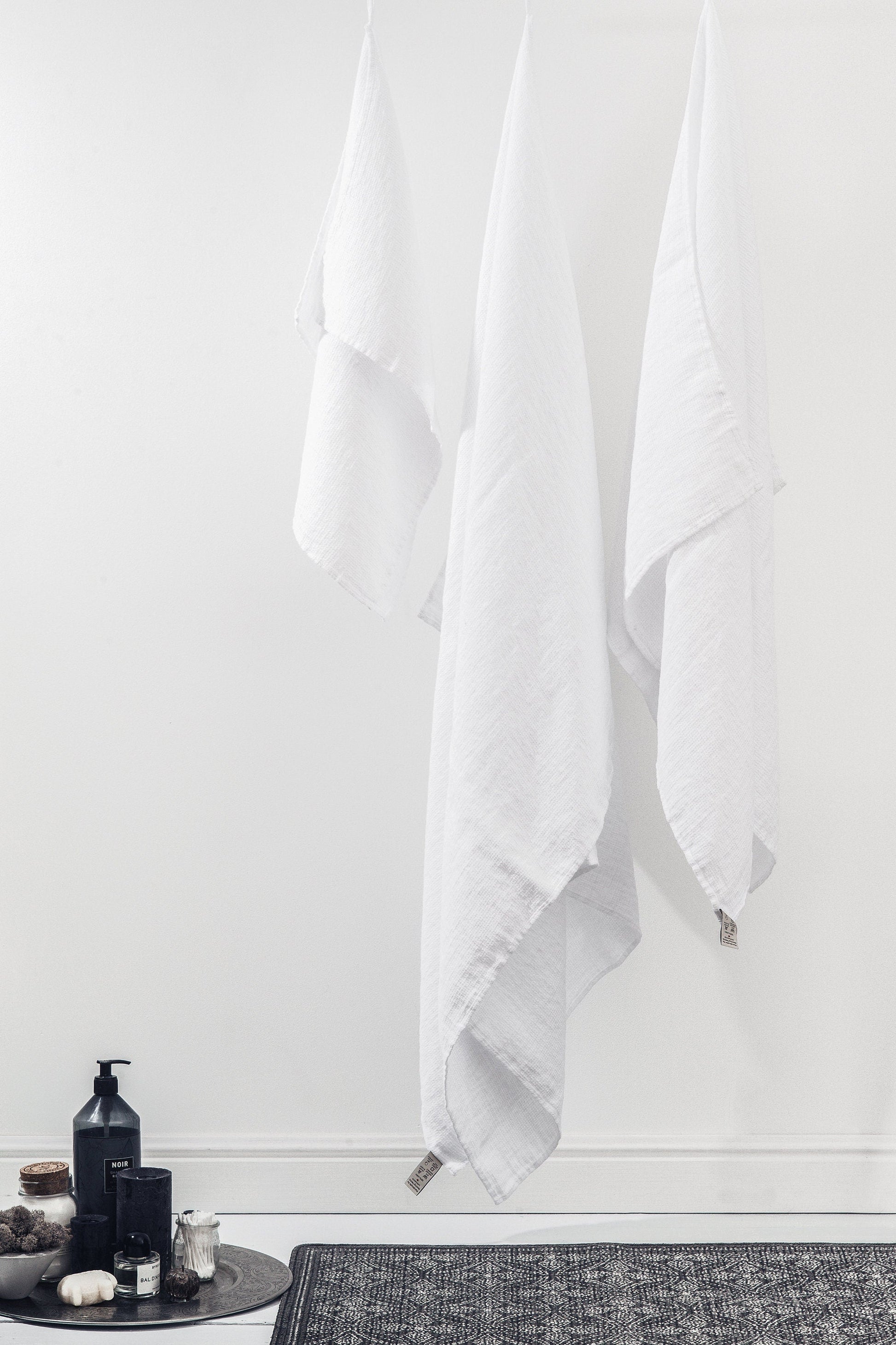 Linen Waffle Travel Towel White Sewing Fiesta