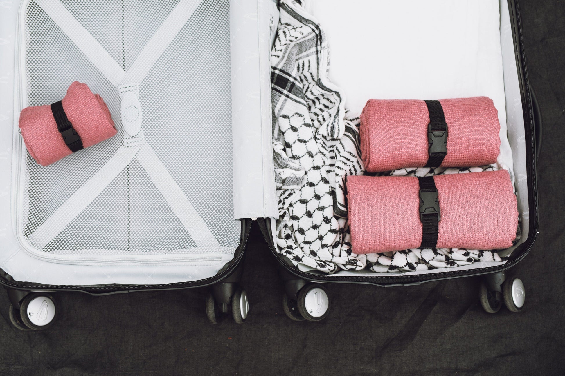 Linen Waffle Travel Towel Pink Sewing Fiesta