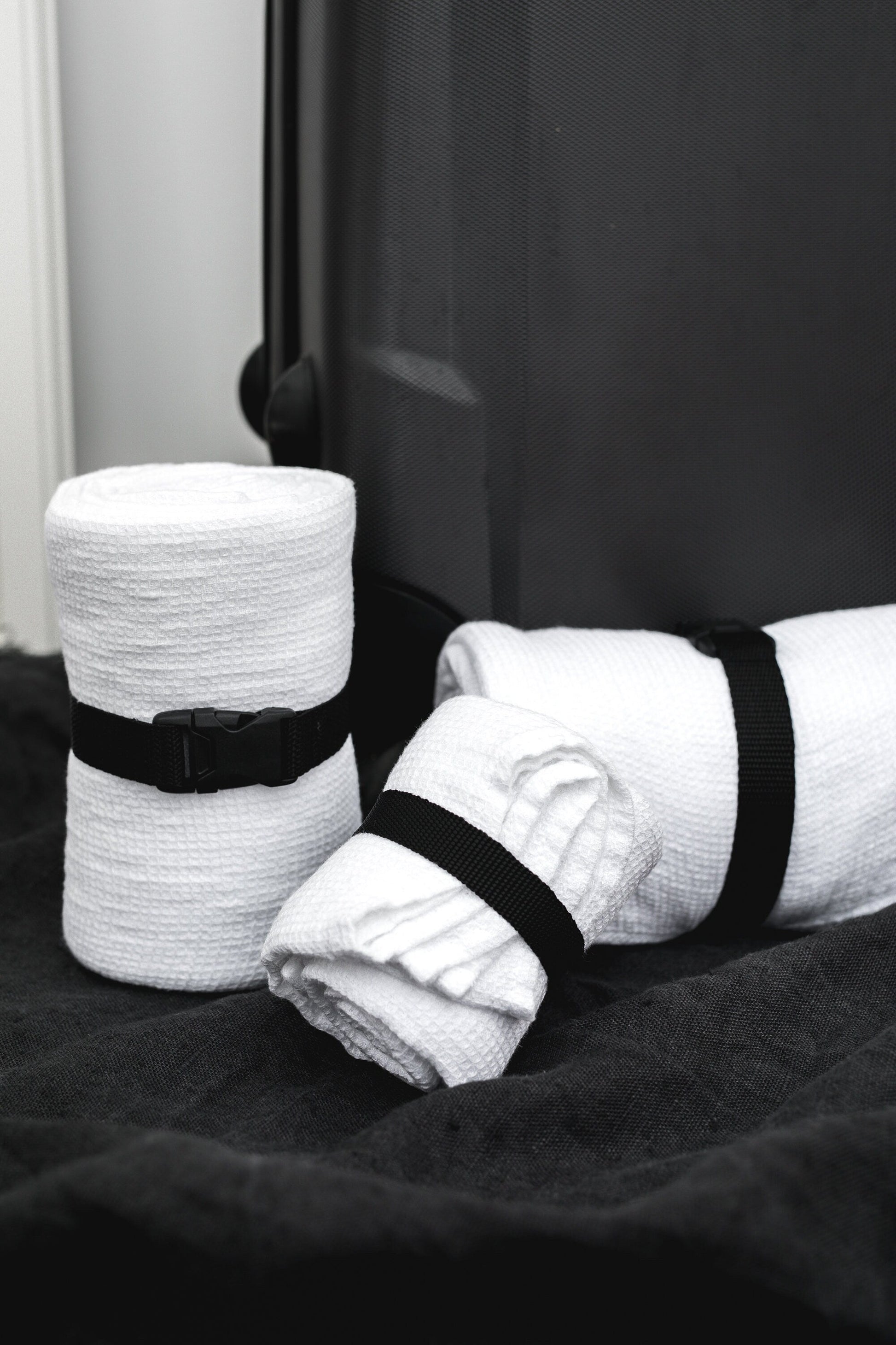 Linen Waffle Travel Towel White Sewing Fiesta