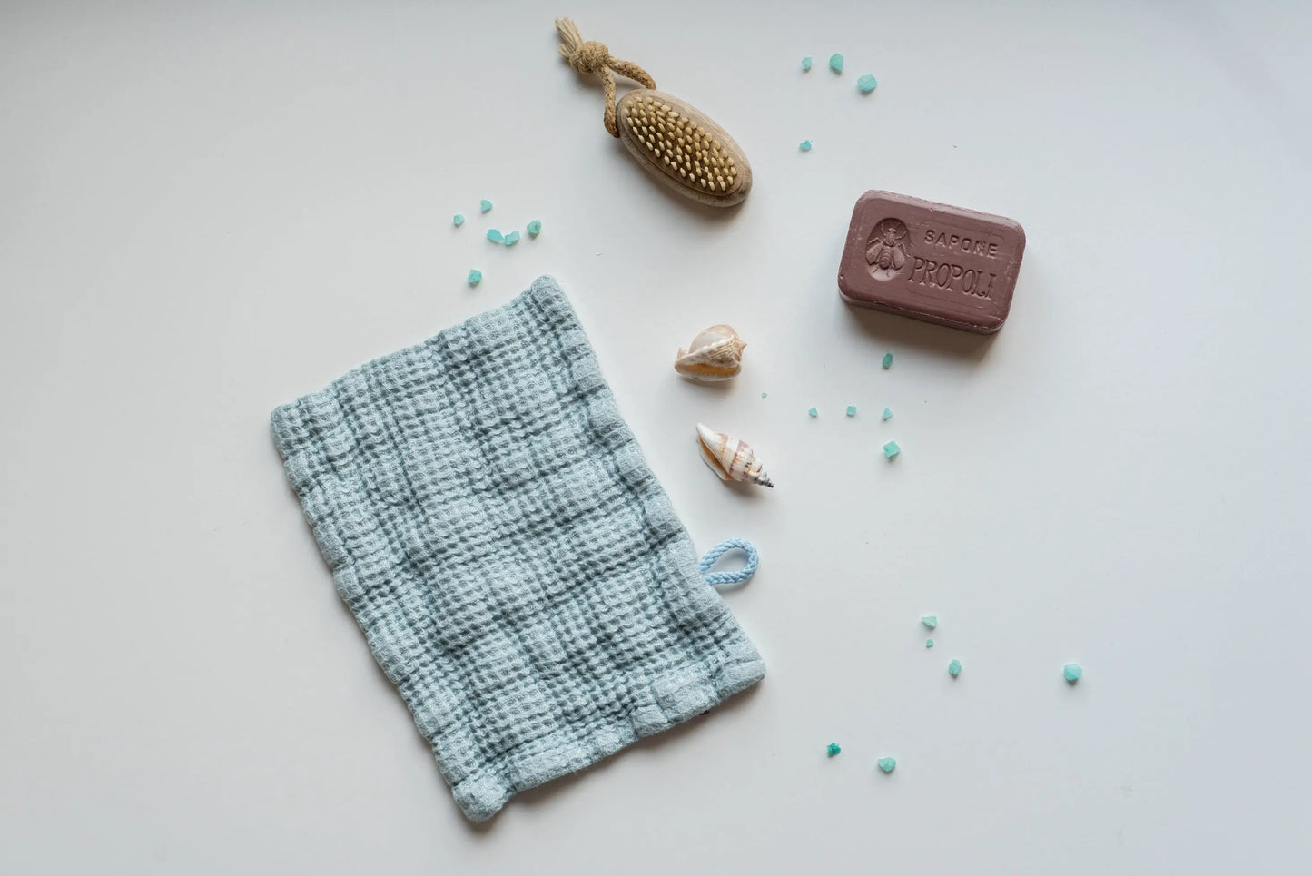 Linen Waffle Bath Wash Cloth - Glove