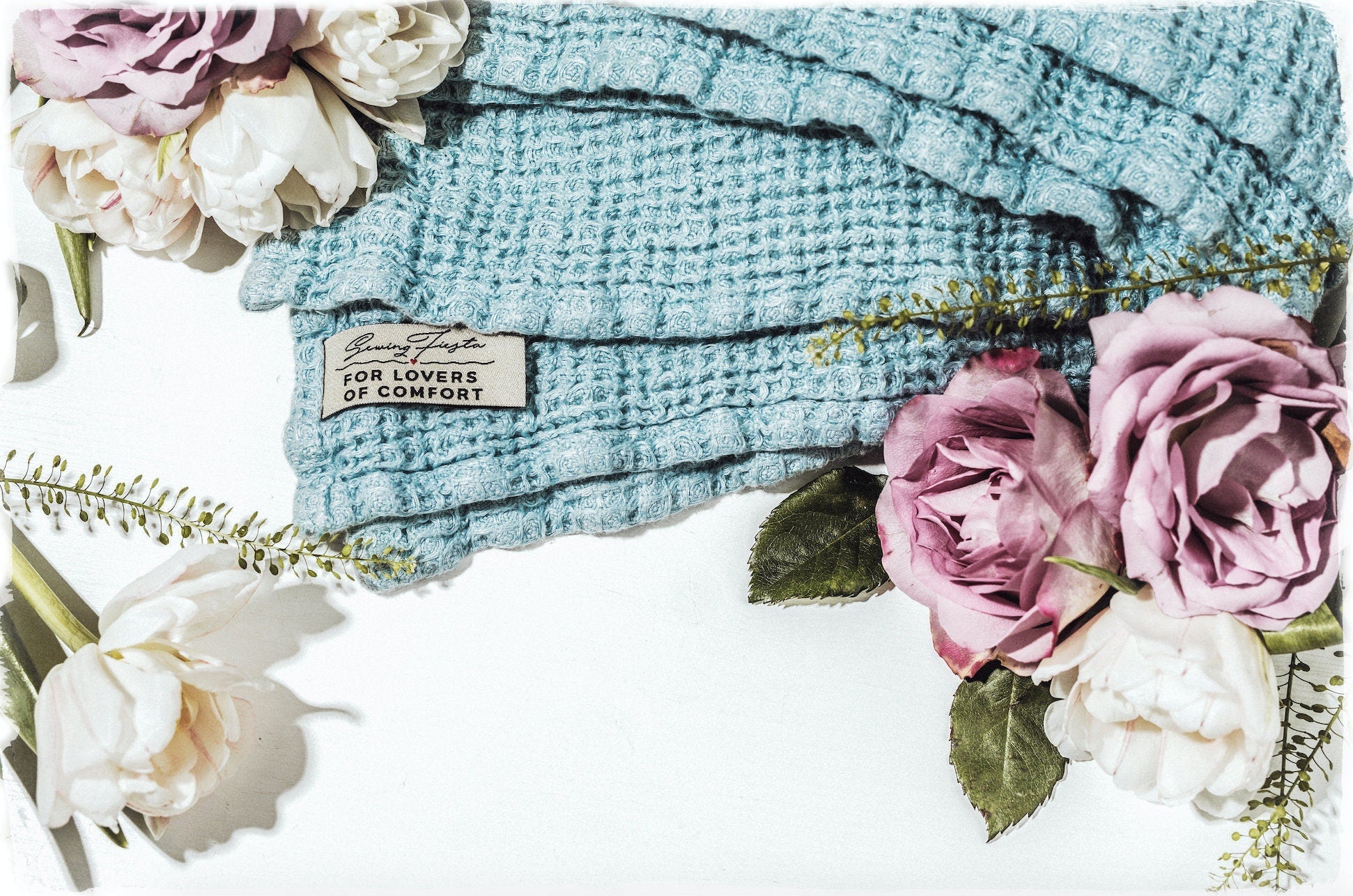 Linen Bath Towels Set Light Blue Sewing Fiesta