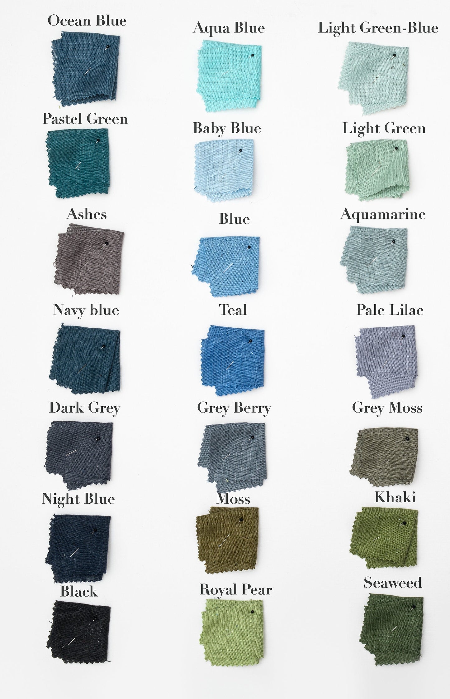 Pure LINEN fabric samples 42 colors Sewing Fiesta