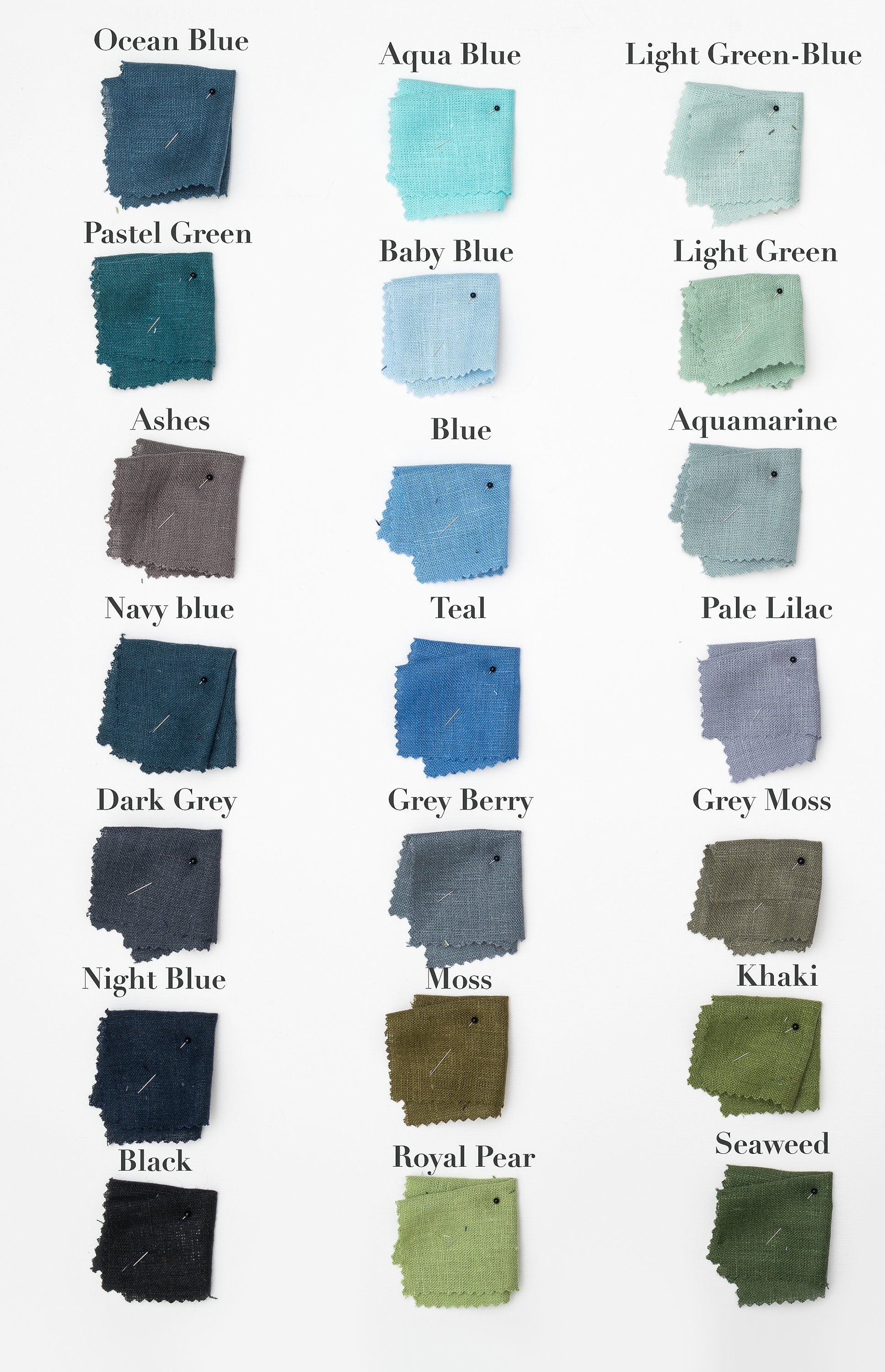Pure LINEN fabric samples 42 colors Sewing Fiesta
